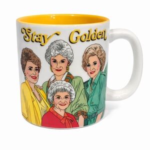 Stay Golden Ceramic Mug - White and Yellow NWOT